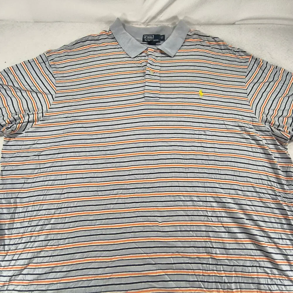 Polo Ralph Lauren Short Sleeve Collared Polo Shirt Mens Size 3XB Blue Orange